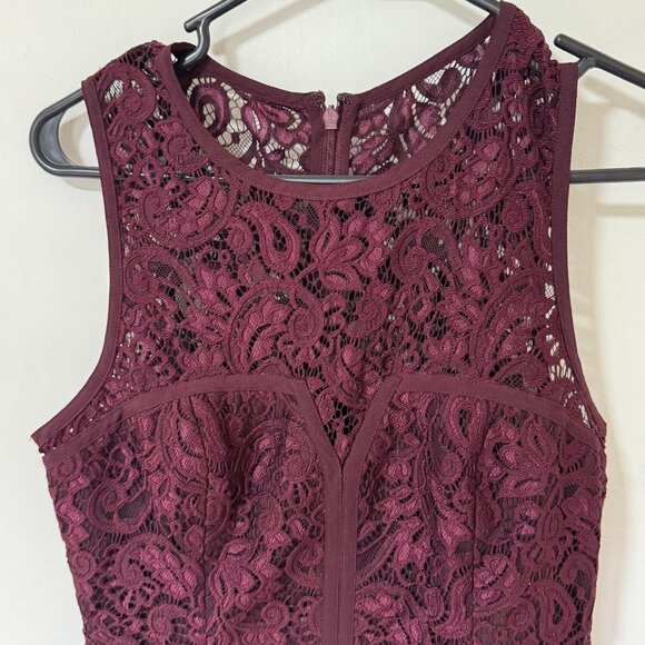 Forever New Wine Burgundy Lace Tiered Cocktail Dress – Size AUS 10/US 6 - Picture 4 of 4